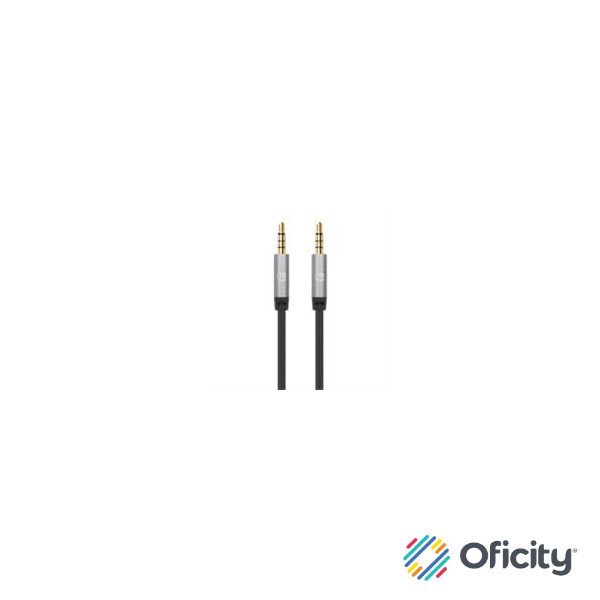 Cable Manhattan Auxiliar Audio Estéreo 3.5mm 5m Color Negro-Plata