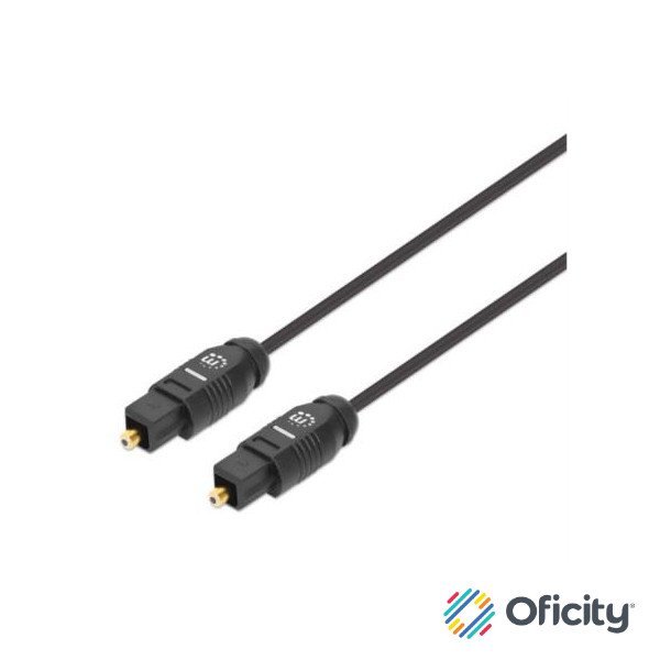 Cable Manhattan Audio Digital Óptico Toslink M-M 2m Color Negro