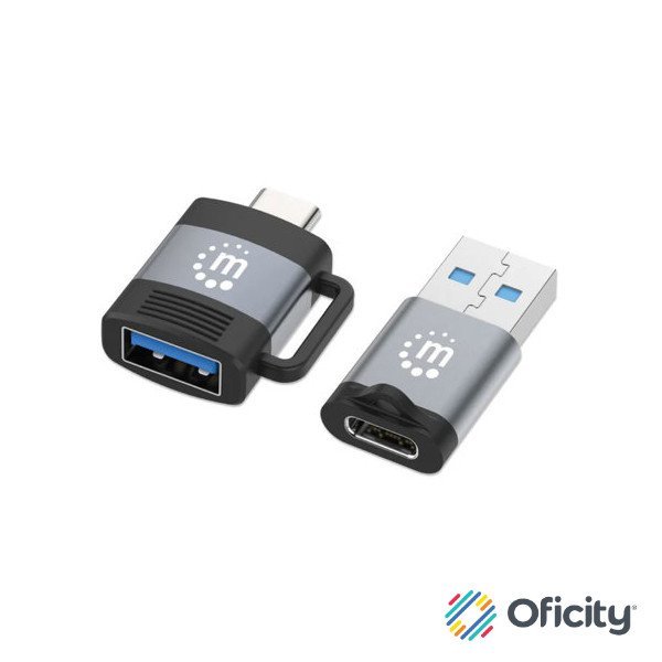 Adaptador Manhattan USB-C V3.2 Gen1 A-C y C-A 2 pzas