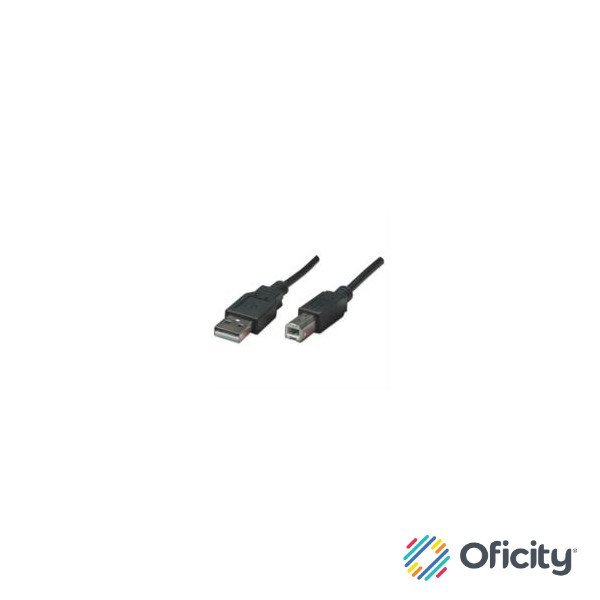 Cable Manhattan USB-B 2.0 Alta Velocidad 0.5m Color Negro