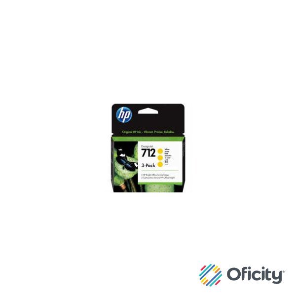 Tinta HP LF DesignJet 712 3 Pack 29ml Color Amarillo
