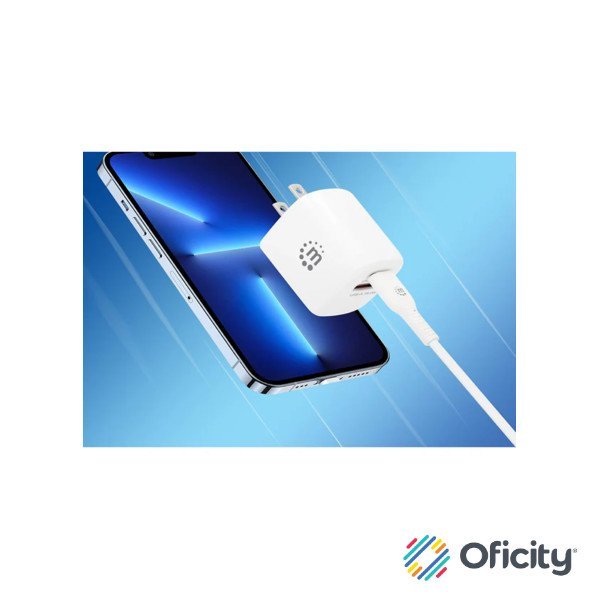 Cargador de Pared Manhattan 20W USB-C PD (20W) y USB-A QC (18W)