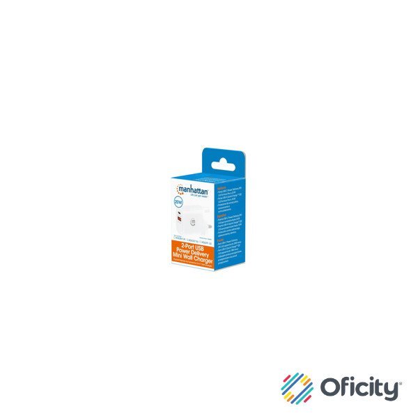 Cargador de Pared Manhattan 20W USB-C PD (20W) y USB-A QC (18W)