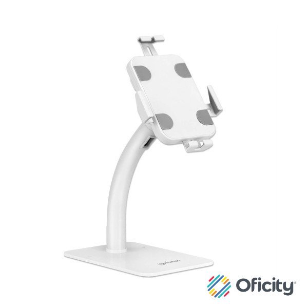 Soporte de Suelo Manhattan Antirrobo para Tablet/iPad 7.9" a 11" Color Blanco
