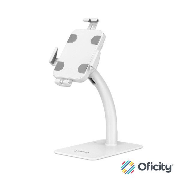 Soporte de Suelo Manhattan Antirrobo para Tablet/iPad 7.9" a 11" Color Blanco