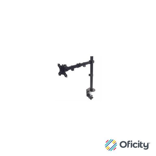Soporte Monitor Manhattan 13" a 32" Escritorio Brazos Doble Articulación Color Negro