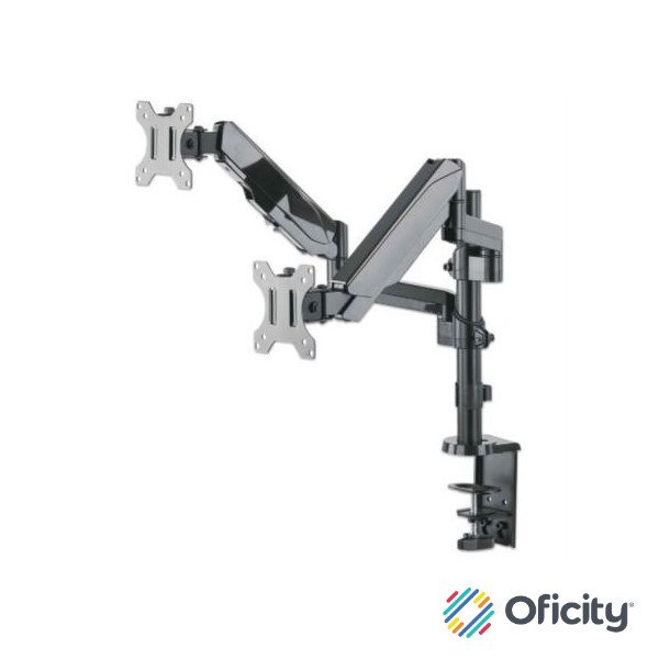 Soporte Monitor Manhattan Universal para 2 Monitores 17" a 32" Pistón Gas Hasta 8 Kg