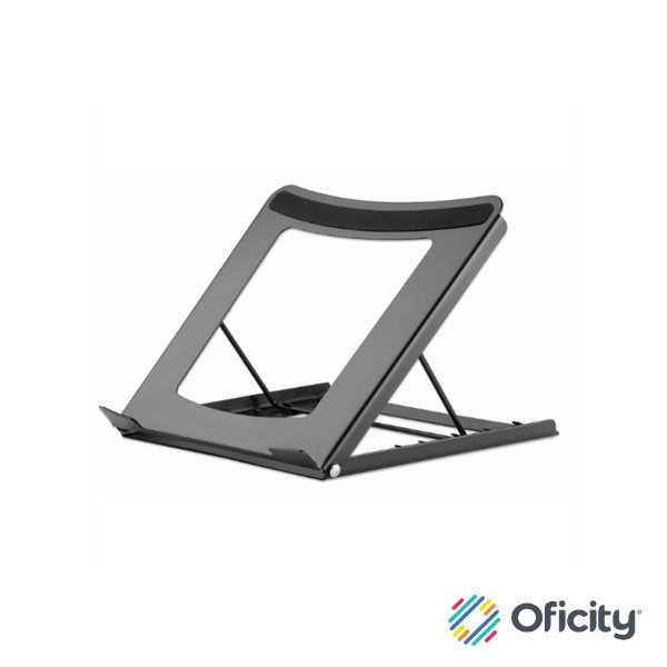 Soporte Manhattan Ajustable para Laptop/Tablet 10" a 15.6" Plegable 5 Posiciones Hasta 5 Kg Color Negro