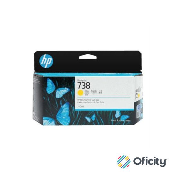 Tinta HP DesignJet 738 130ml Color Amarillo