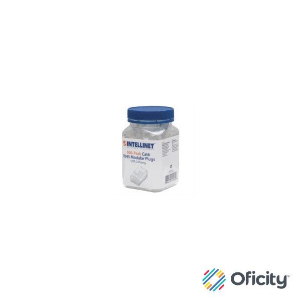 Plug Intellinet RJ45 Cat 6 UTP Multifilar 15 Micras Bote C/100 Pzas