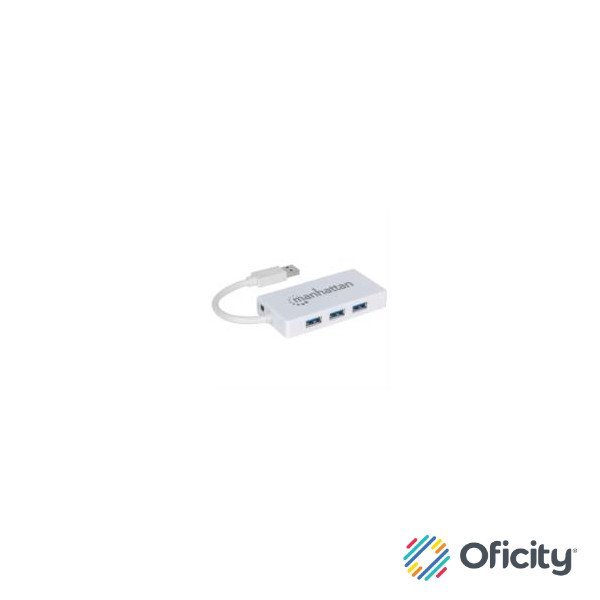 Hub Manhattan USB 3.0 con 3 Puertos/Adaptador Gigabit Ethernet