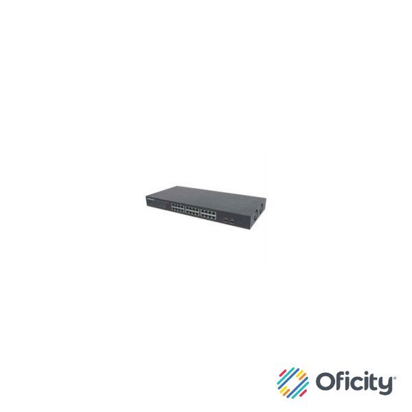 Switch Intellinet 24 Puertos Gigabit Ethernet con 2 Puertos SFP Montaje en Rack 19"