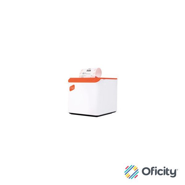 Impresora Térmica Clip con Conexión Bluetooth Portátil Compatible con POS Blanco-Naranja