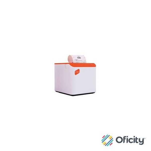 Impresora Térmica Clip con Conexión Bluetooth Portátil Compatible con POS Blanco-Naranja