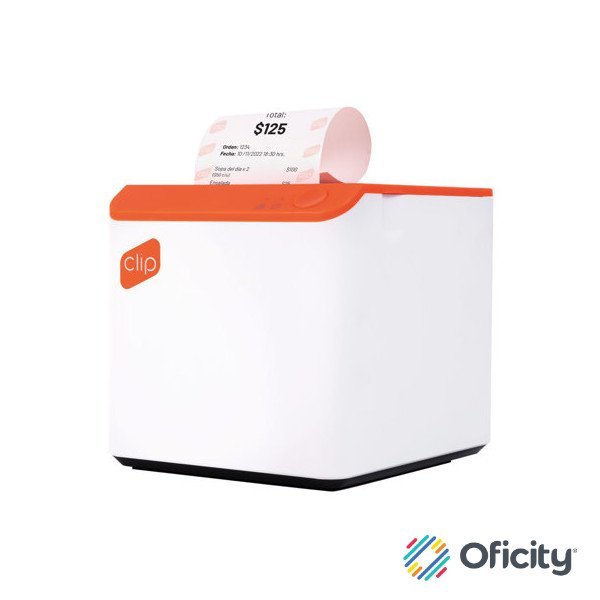 Impresora Térmica Clip con Conexión Bluetooth Portátil Compatible con POS Blanco-Naranja