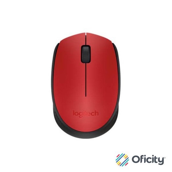 Mouse Logitech M170 Inalámbrico Plug and Play USB Color Rojo