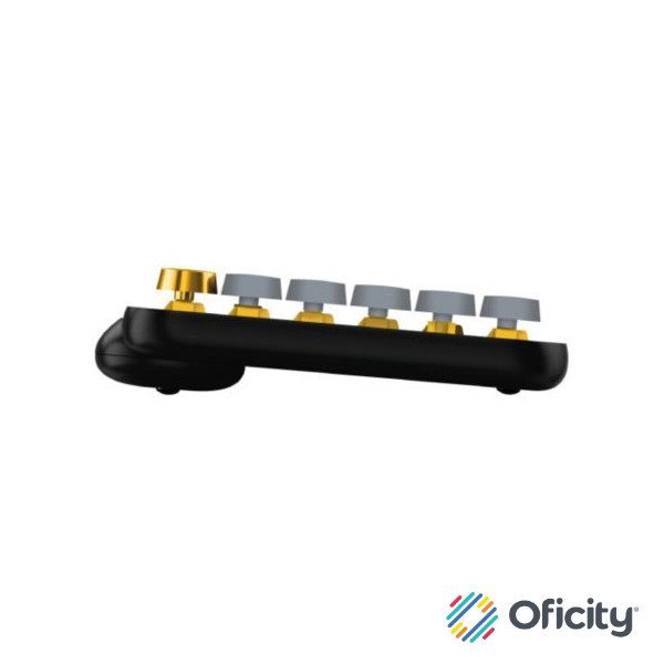 Teclado Logitech POP KEYS Inalámbrico con Función Emojis Personalizables Blast Color Amarillo-Negro