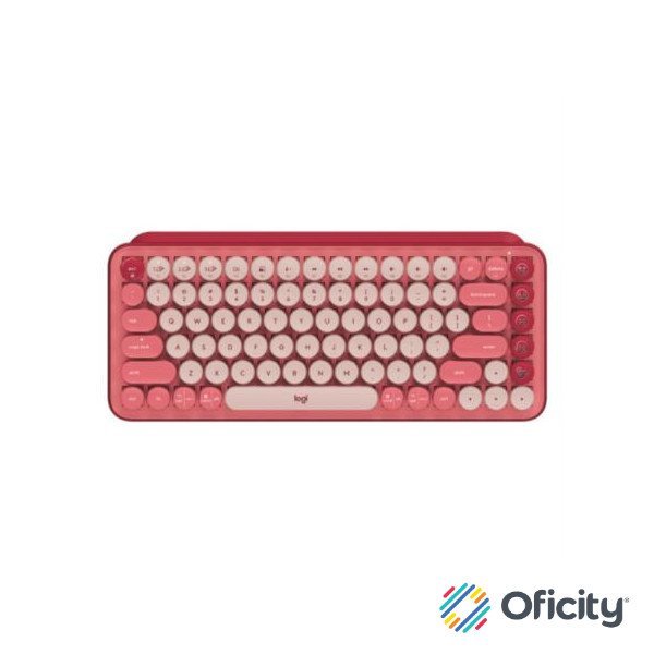 Teclado Logitech Pop Mecánico Teclas Emoji Personalizables Color Rosa Coral
