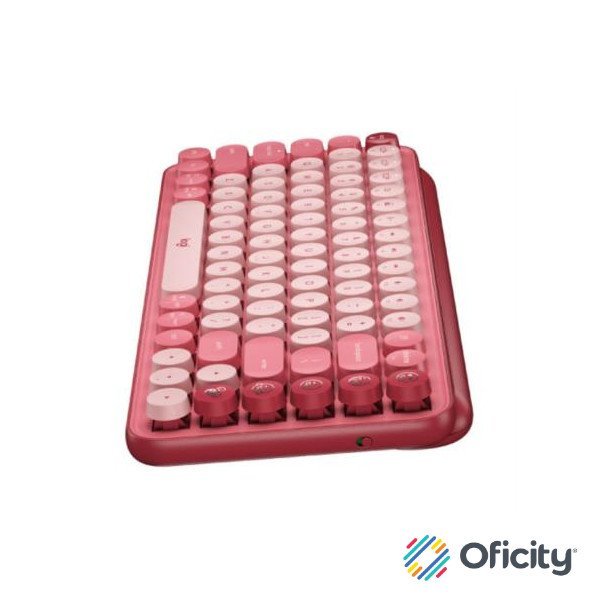 Teclado Logitech Pop Mecánico Teclas Emoji Personalizables Color Rosa Coral