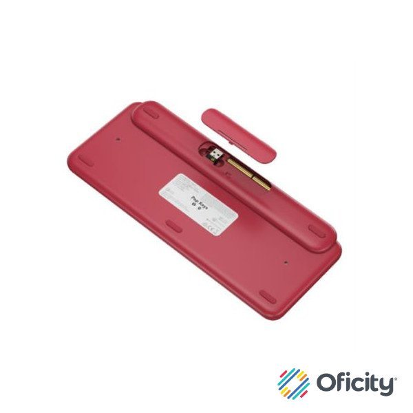 Teclado Logitech Pop Mecánico Teclas Emoji Personalizables Color Rosa Coral