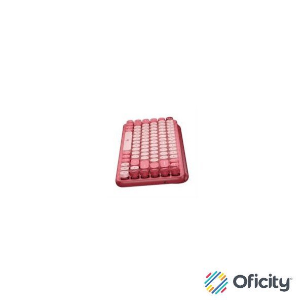 Teclado Logitech Pop Mecánico Teclas Emoji Personalizables Color Rosa Coral