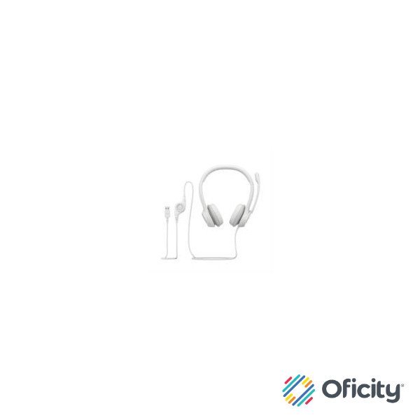 Audífonos Logitech USB H390 para Computadora con Audio Dígital Mejorado Control en Cable Color Blanco Crudo