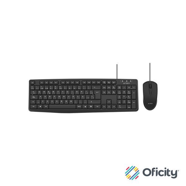 Kit Teclado y Mouse Acteck Creator MK210 Alámbrico USB 1200dpi Color Negro