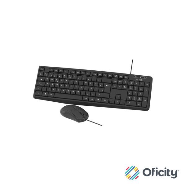 Kit Teclado y Mouse Acteck Creator MK210 Alámbrico USB 1200dpi Color Negro