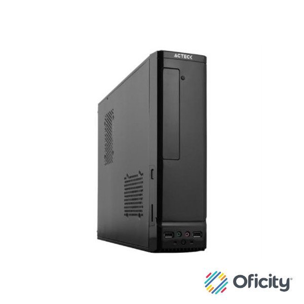 Gabinete Acteck Atom GS240 Mini Torre Slim con Fuente 500W Micro ATX/Mini ITX 2xUSB 2.0 1 Ventilador Essential Series