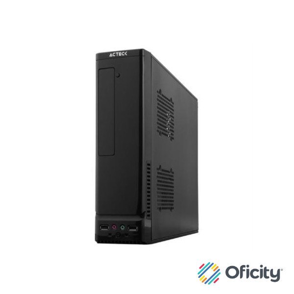 Gabinete Acteck Atom GS240 Mini Torre Slim con Fuente 500W Micro ATX/Mini ITX 2xUSB 2.0 1 Ventilador Essential Series