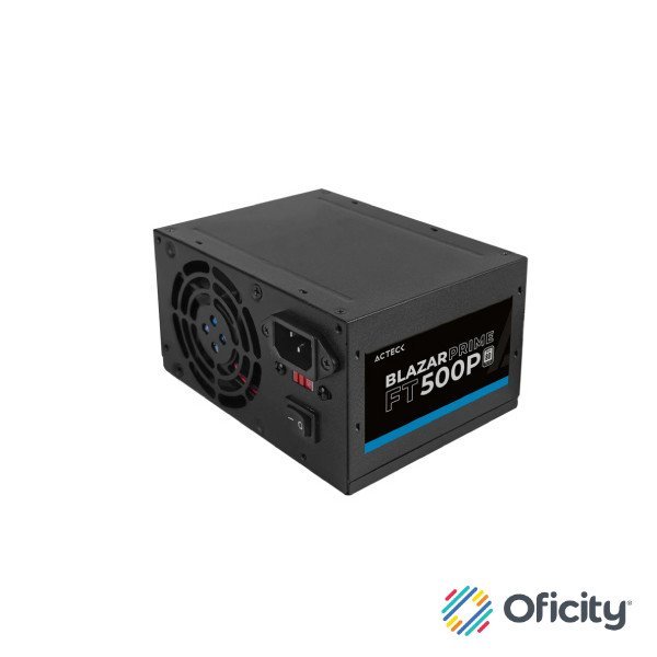 Fuente de Poder Acteck Blazar Prime FT500P ATX 500W 1x20+4 pin + 1xAtx 4 + 2xSata + 2xMolex 4 pin + 1x Negro