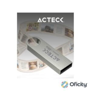 Memoria Acteck USB 32 GB metalica plata lectura 25 MBs escritura 5 MBs compacta resistente para uso diario