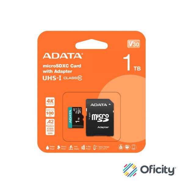 Micro SDXC ADATA 1 TB Nintendo Switch C10 U3 V30S 4K UHD (100/85 MB/S)