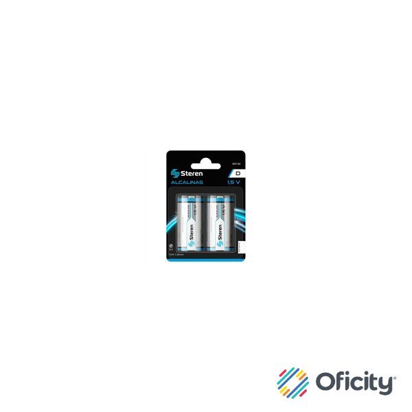 Pilas Steren Alcalinas Tipo D 1.5V C/2 Pzas