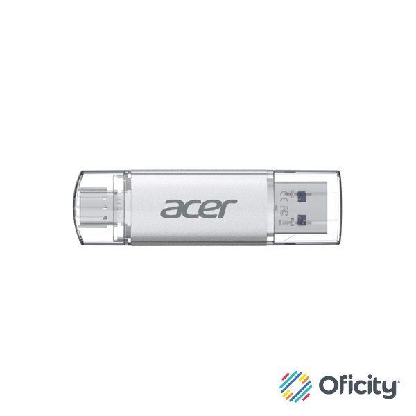 Memoria Biwin USB Acer UT300 64GB 3.2 Dual USB-A / USB-C Color Metálico