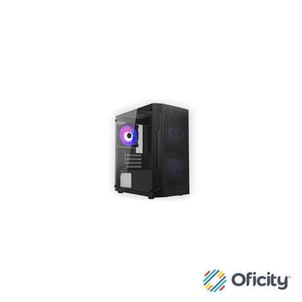 Gabinete Gamer Balam Rush Mini Torre Artic GI725 ATX Panel Izq Cristal Frente Colmena USB 3.0/3xFan RGB Negro