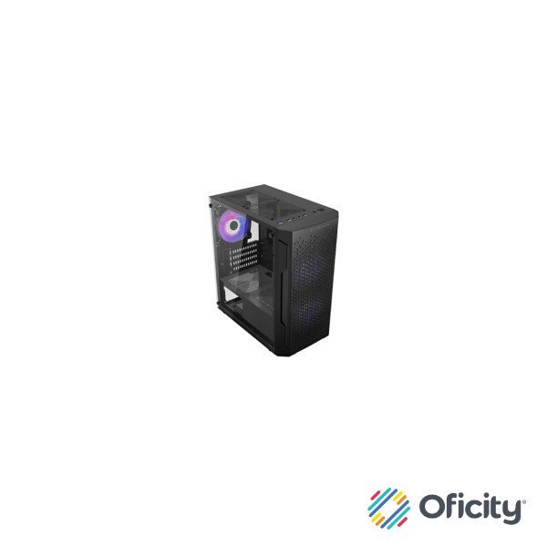 Gabinete Gamer Balam Rush Mini Torre Artic GI725 ATX Panel Izq Cristal Frente Colmena USB 3.0/3xFan RGB Negro