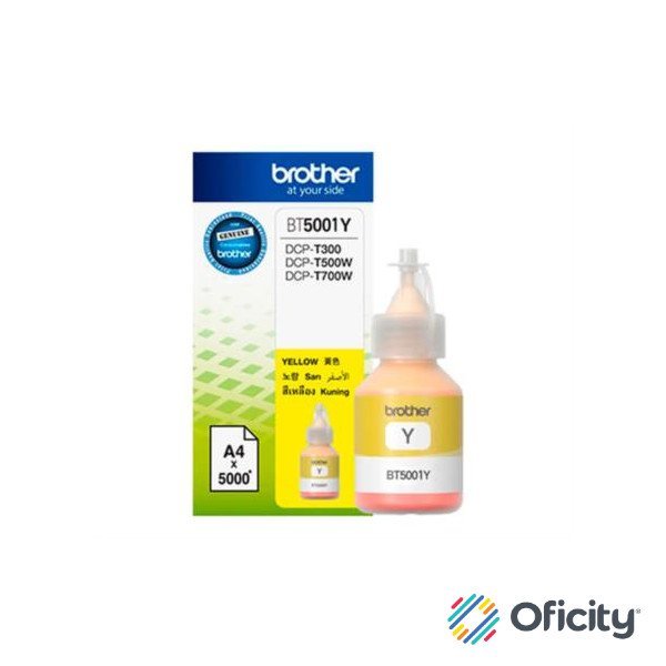 Tinta Brother BT5001Y Rendimiento Ultra 5000 Páginas Color Amarillo