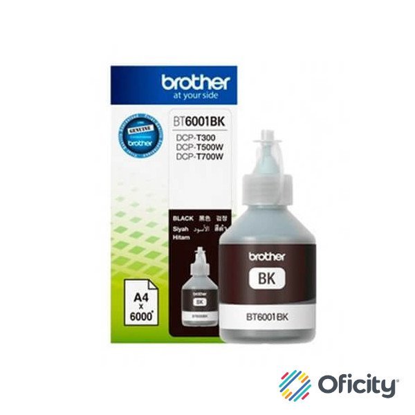 Tinta Brother BT6001BK Rendimiento Ultra 6000 Páginas Color Negro