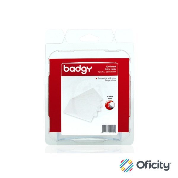 Paquete de tarjetas Evolis de PVC Blanco para Badgy 100/200 .030