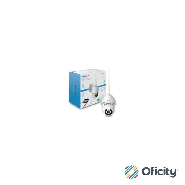 Cámara Seguridad Steren Wi-Fi/Ethernet FHD Robotizada Seguidor de Movimiento para Exterior Color Blanco
