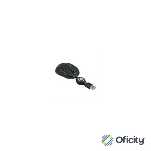 Mini Mouse Easy Line Óptico Retráctil Alámbrico 1000dpi Color Negro