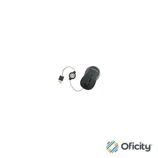 Mini Mouse Easy Line Óptico Retráctil Alámbrico 1000dpi Color Negro