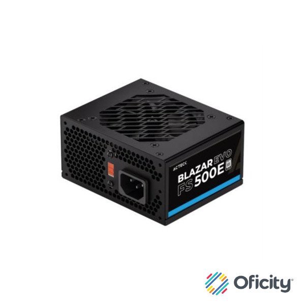 Fuente de Poder Acteck Blazar Evo FS500E SFX 500W 1x20+4 pin + 1xAtx 4 + 2xSata 2xMolex 4 pin Negro