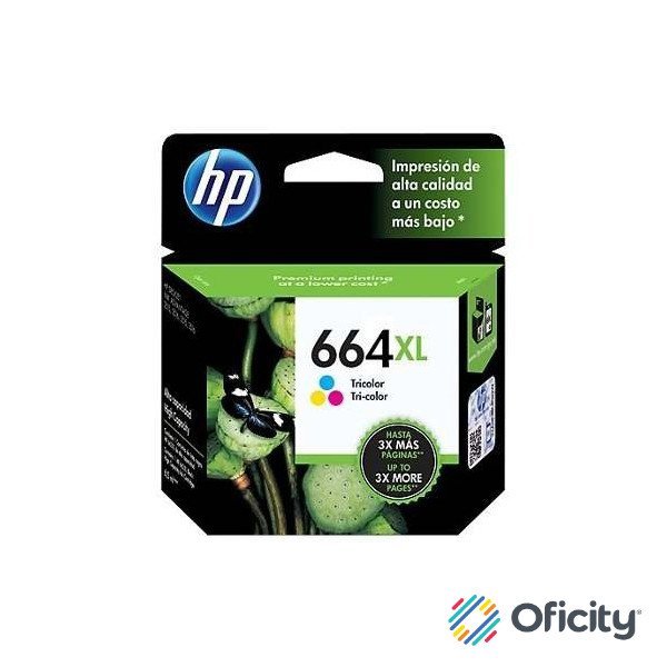 Tinta HP 664XL Tricolor Alto Rendimiento