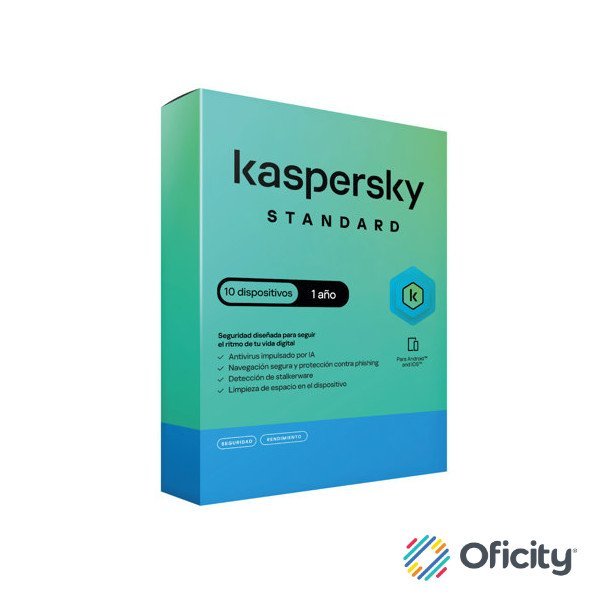 Licencia Antivirus Kaspersky Standard 1 Año 10 Dispositivos