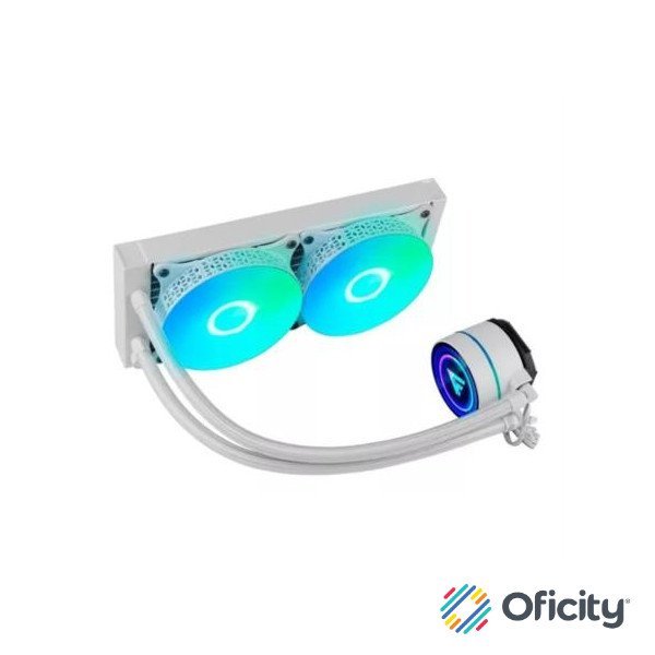 Enfriamiento Líquido Game Factor LQG600 240mm RGB TDP 250 2 Ventiladores 120mm 70 CFM Color Blanco