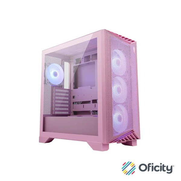 Gabinete MSI MPG GUNGNIR 212R PZ PINK Torre Media ATX 4 Ventiladores RGB Vidrio Templado Rosa