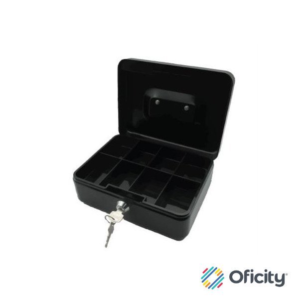 Caja Dinero Nextep Metálica Mediana 20cm Color Negro