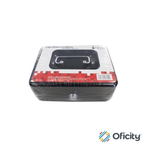 Caja Dinero Nextep Metálica Mediana 20cm Color Negro